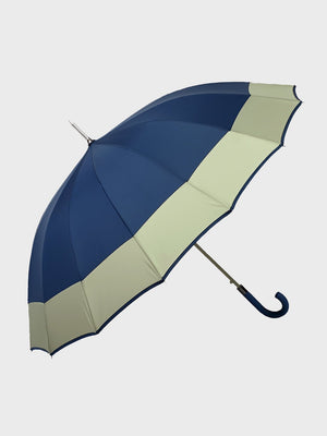 Little Surprise Box Border Large Canopy Size Umbrella for Adults - LSB - UM - NAVY - GREYBORDER