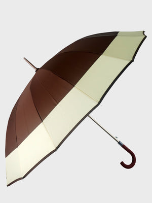 Little Surprise Box Border Large Canopy Size Umbrella for Adults - LSB - UM - BRWN - CRMBORDER