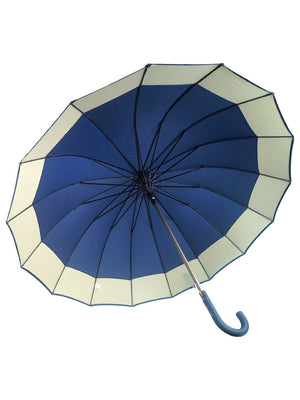 Little Surprise Box Border Large Canopy Size Umbrella for Adults - LSB - UM - NAVY - GREYBORDER