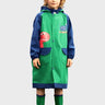 Little Surprise Box, Bottle Green Dino Knee Length Raincoat for Kids - 