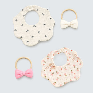 Little Surprise Box Bow Bunny Bib Set 2PCS | The Mom Store - Bedding