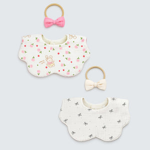 Little Surprise Box Bow Bunny Bib Set 2PCS | The Mom Store - Bedding