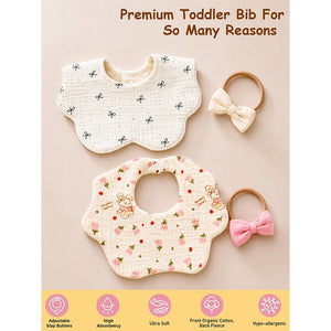 Little Surprise Box Bow Bunny Bib Set 2PCS | The Mom Store - Bedding