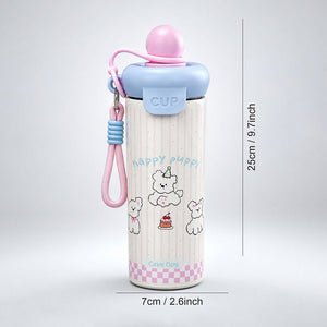 Little Surprise Box Bow Catty Stainless Steel Tumbler Water Bottle | The Mom Store - Pink Water Bottle