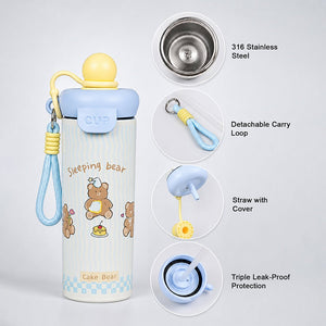 Little Surprise Box Bow Catty Stainless Steel Tumbler Water Bottle | The Mom Store - Yellow Water Bottle