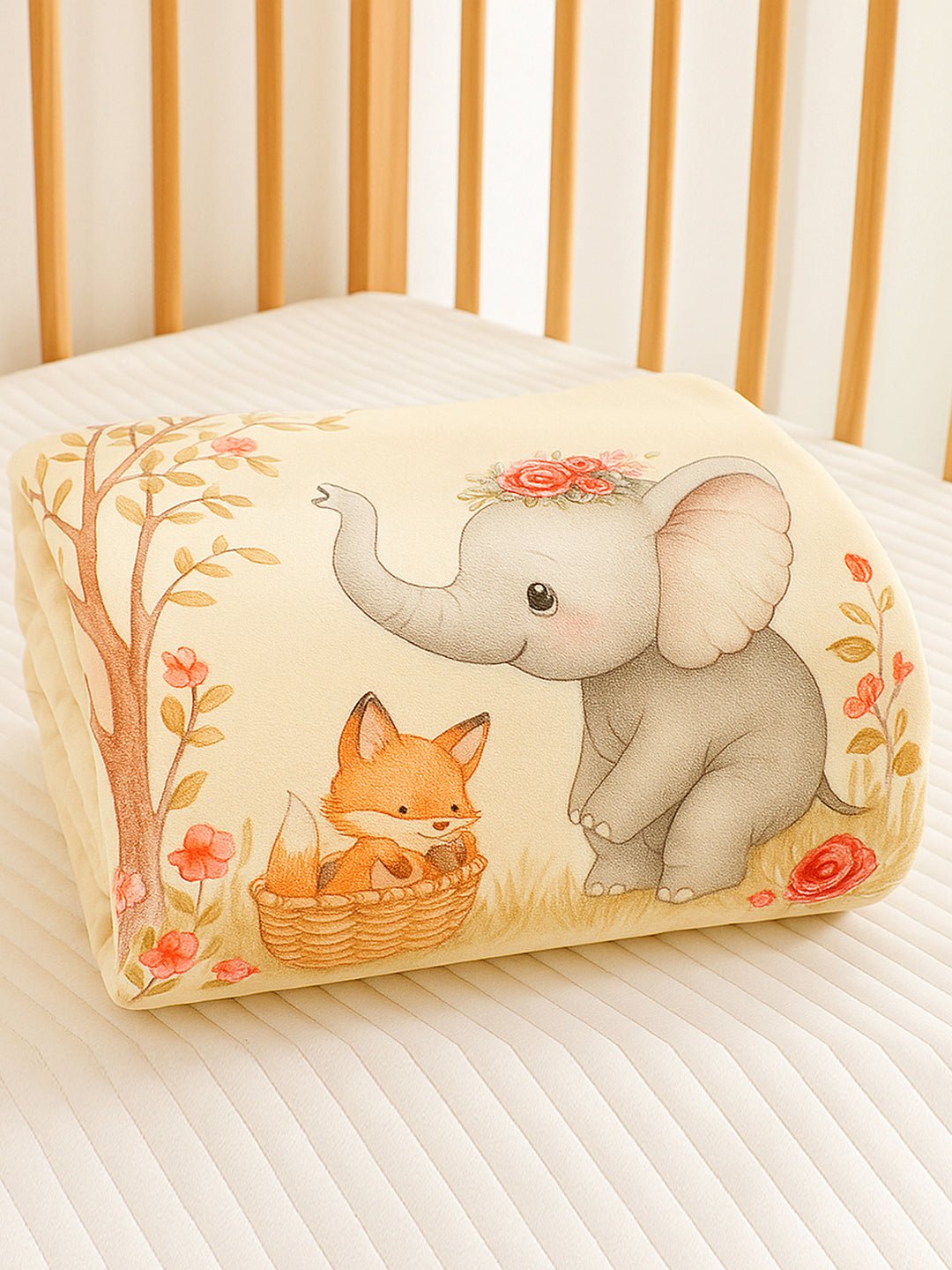 Little Surprise Box Breathable Pure Muslin cotton Blanket for Infants - LSB - BLNKT - GRYELEPHNT