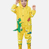 Little Surprise Box Bright Yellow 3D Dino Theme All Over Jumpsuit / Playsuit Raincoat for Kids - LSB-S4-JS-3D-DINO-SMALL