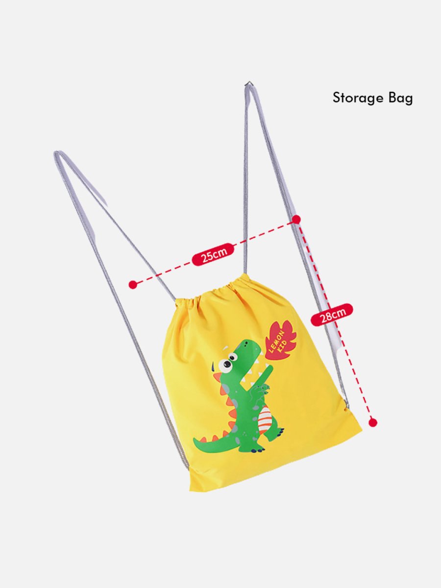 Little Surprise Box Bright Yellow 3d Dino Theme Raincoat for Kids - LSB-S4-RC-3D-DINO-SMALL