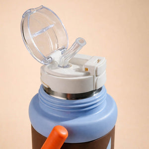 Little Surprise Box Brown 3Stripes Lid Series, Stainless Steel Kids Water Bottle , 500ml - Water Bottle