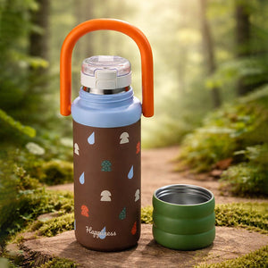 Little Surprise Box Brown 3Stripes Lid Series, Stainless Steel Kids Water Bottle , 500ml - Water Bottle