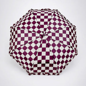 Little Surprise Box Brown Frills Checks Umbrella | The Mom Store - Monsoon Wear