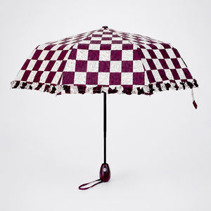 Little Surprise Box Brown Frills Checks Umbrella | The Mom Store - Monsoon Wear