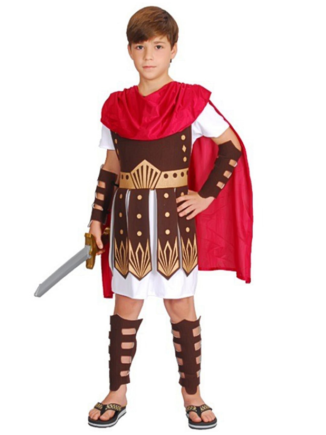 Little Surprise Box, Brown Gladiator, Kids Halloween Costume Fancy Dress Up - LSB - HWC - BRWNGLADTR - 7 - 9Y