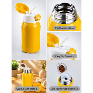 Little Surprise Box Brown Horse Stainless Steel Water Bottle & Thermos Flask - Yellow Water Bottle