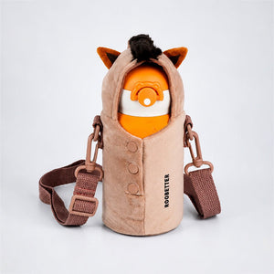 Little Surprise Box Brown Horse Stainless Steel Water Bottle & Thermos Flask | The Mom Store - Orange Water Bottle