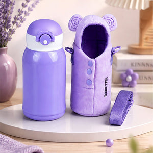 Little Surprise Box Brown Horse Stainless Steel Water Bottle & Thermos Flask | The Mom Store - Purple Water Bottle