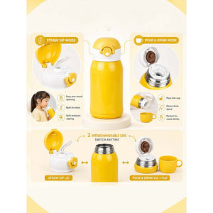 Little Surprise Box Brown Horse Stainless Steel Water Bottle & Thermos Flask | The Mom Store - Yellow Water Bottle