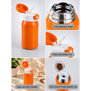 Little Surprise Box Brown Horse Stainless Steel Water Bottle & Thermos Flask | The Mom Store - Orange Water Bottle