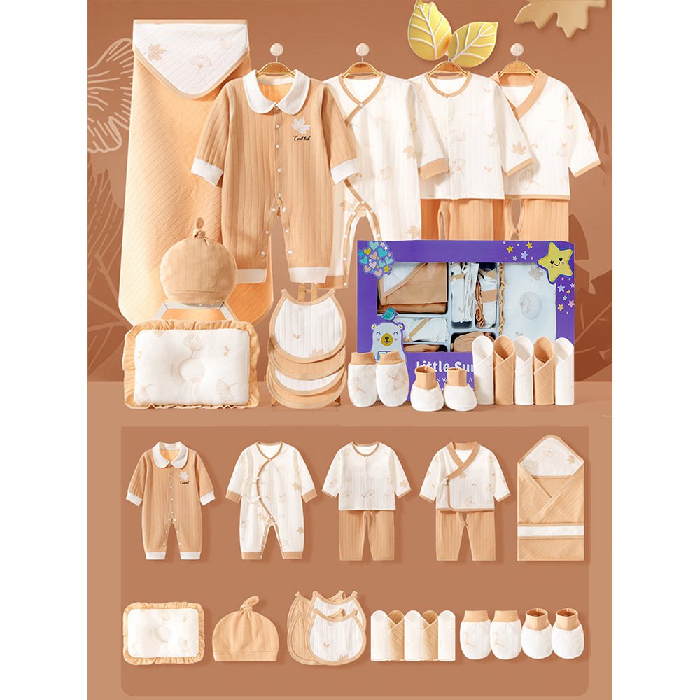 Little Surprise Box Brown Maple Leaf Newborn Baby Gift Hamper (0–12 Months) - Gift Set
