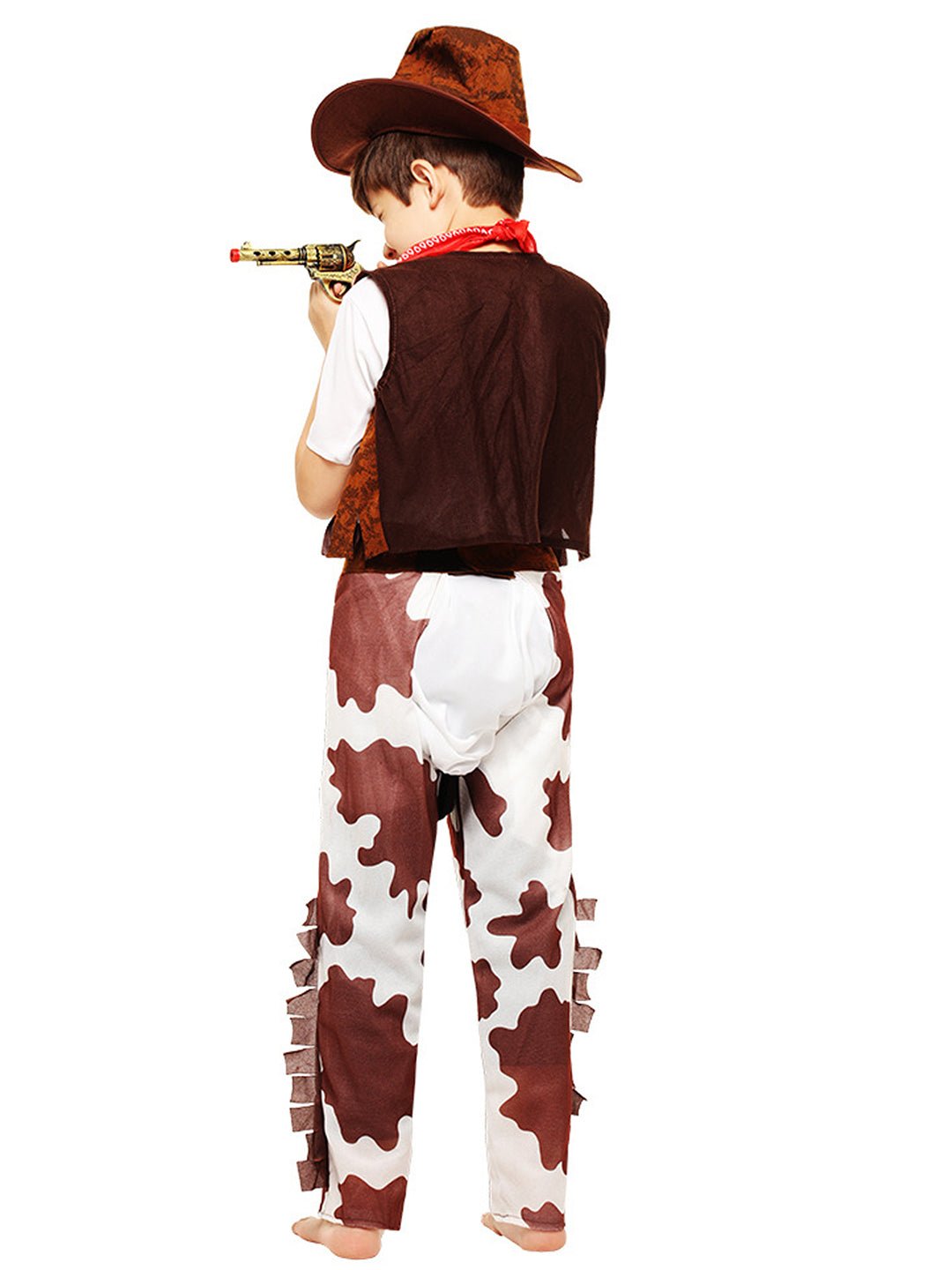 Little Surprise Box, Brown Patch Cowboy, Kids Halloween Costume Fancy Dress Up - LSB - HWC - BRWNCOWBOY - 7 - 9Y