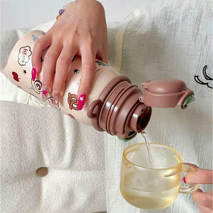 Little Surprise Box Brown Teddy Stainless Steel Kids Water Bottle 500ml - Water Bottle