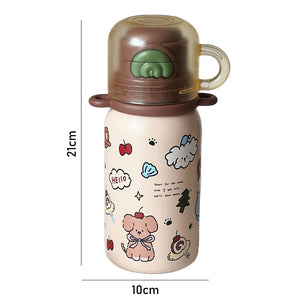 Little Surprise Box Brown Teddy Stainless Steel Kids Water Bottle 500ml - Water Bottle