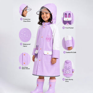Little Surprise Box Bunny Pocket Raincoat | The Mom Store - S Kids Raincoat
