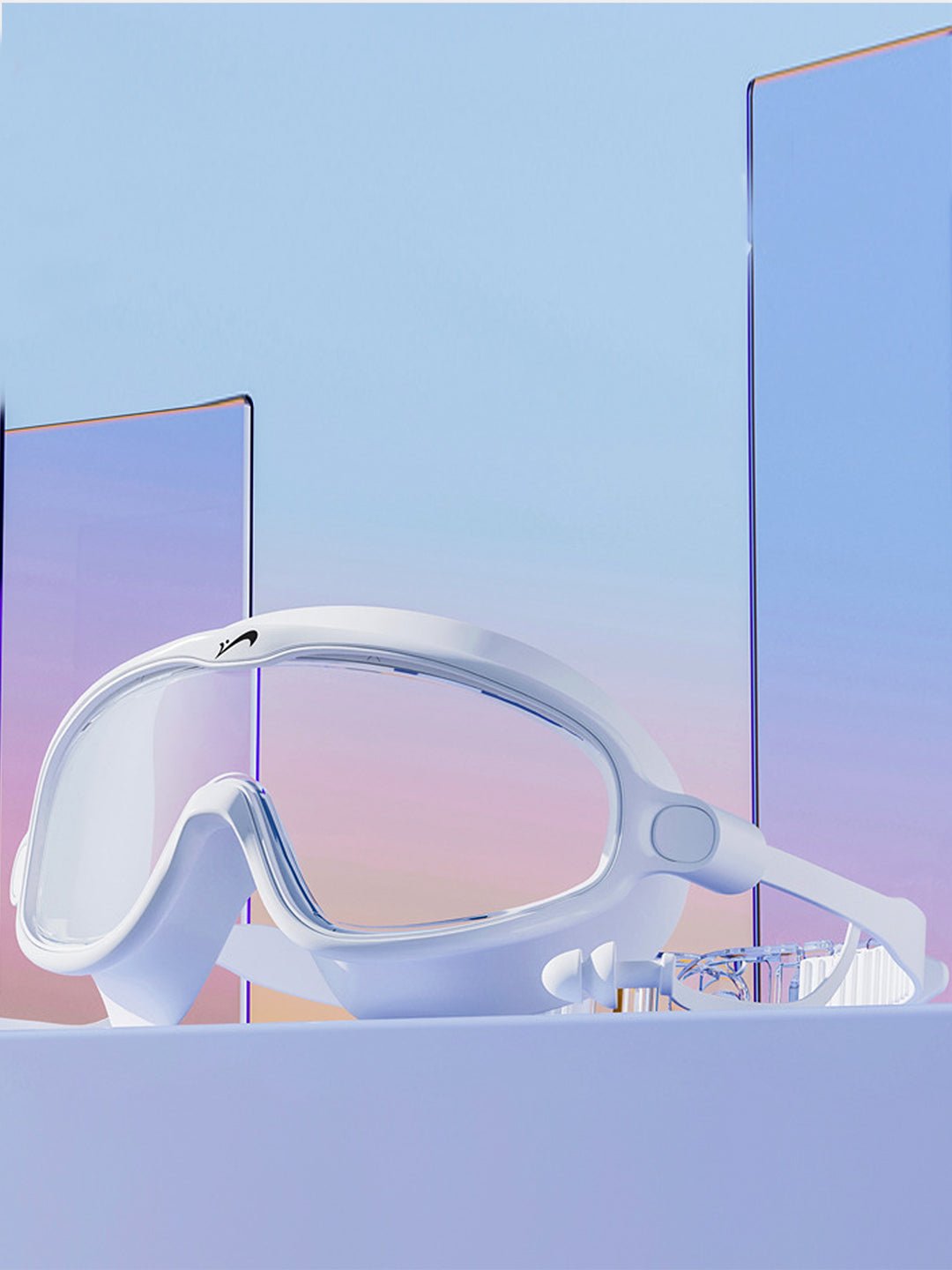 Little Surprise Box Button style Anti Fog UV Protection leakproof design Swim Goggles for Adults - LSB - SG - WHT - PURBUTON