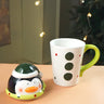 Little Surprise Box, Buttoned Penguin Lid Ceramic Hot Chocolate and Coffee Christmas Mug - Christmas Cutlery