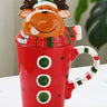 Little Surprise Box, Buttoned Reindeer Lid Ceramic Hot Chocolate and Coffee Christmas Mug - Christmas Cutlery