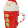 Little Surprise Box, Buttoned Santa Lid Ceramic Hot Chocolate and Coffee Christmas themed Mug - Christmas Cutlery
