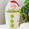 Little Surprise Box, Buttoned Snowman Lid Ceramic Hot Chocolate and Coffee Christmas Mug - Christmas Cutlery
