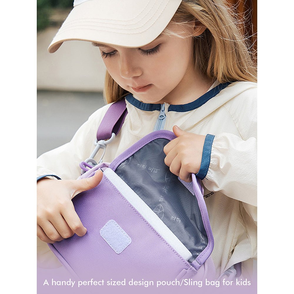 Little Surprise Box Canvas Material Casual Sling Bag for Kids - LSB-BG-KKLILACSLING