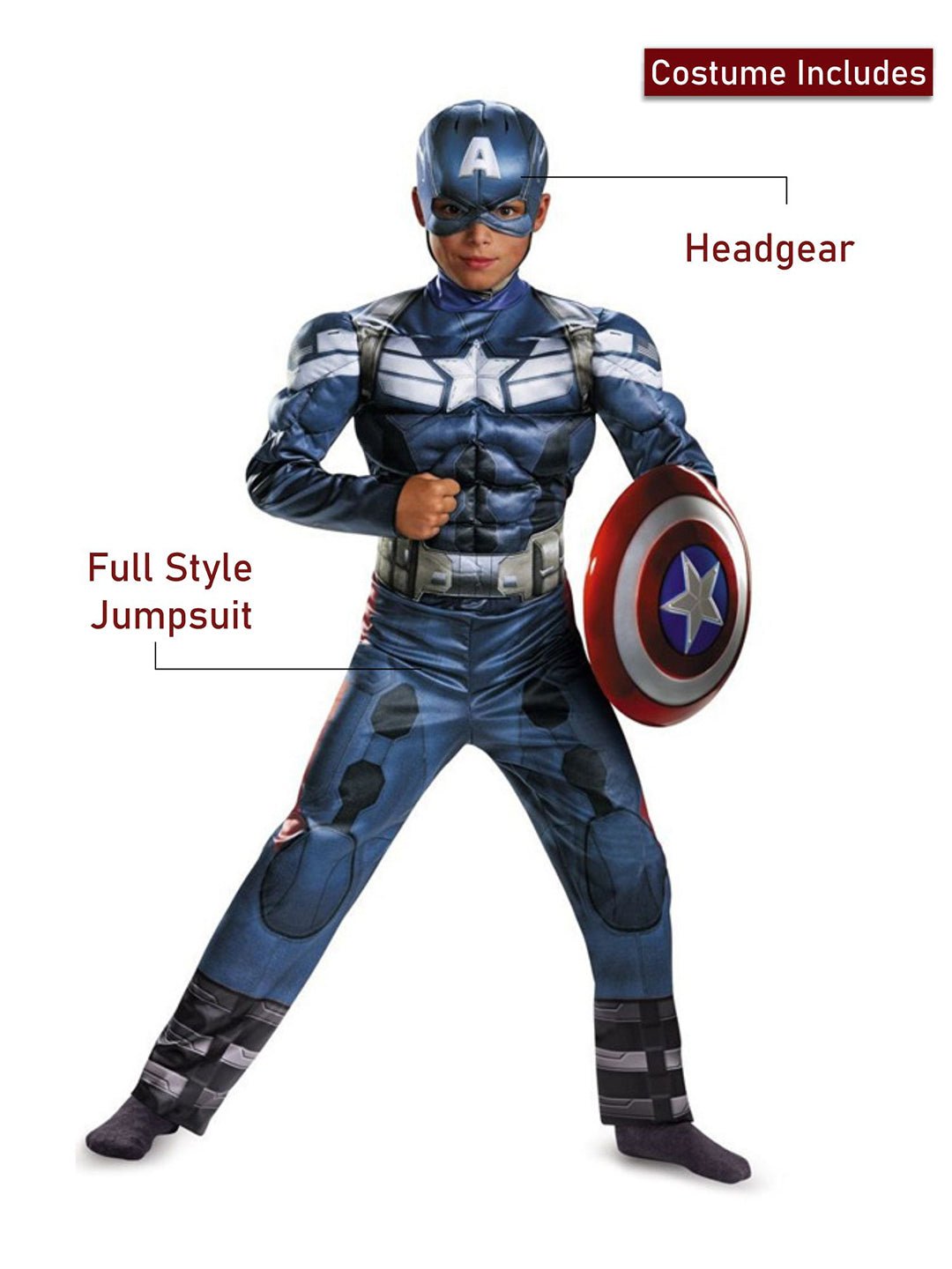 Little Surprise Box Captain Superhero Kids Halloween Costume Fancy Dress Up - LSB - HWC - CAPTAINHERO - 4 - 6Y