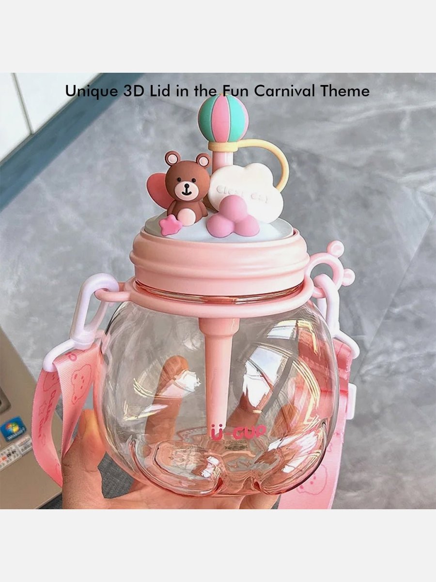 Little Surprise Box Carnival Theme Kids Water Bottle - LSB-WB-PNKCARNIVAL