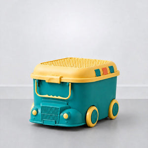 Little Surprise Box Cartoon Bus-Shaped Kids Toy & Storage Box - Teal Baby Food Makers