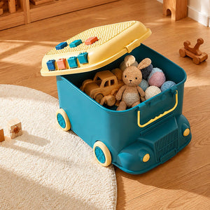 Little Surprise Box Cartoon Bus-Shaped Kids Toy & Storage Box - Teal Baby Food Makers