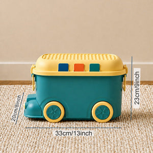 Little Surprise Box Cartoon Bus-Shaped Kids Toy & Storage Box - Teal Baby Food Makers