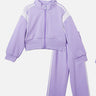 Little Surprise Box, Casual Lilac & White Stripes 2Pcs Track Suit Set For Kids & Tweens - LSB - 2PCS - LILACWT - TRCKS - 5 - 6Y