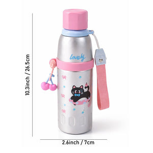 Little Surprise Box Cat Stripes Stainless Steel Kids Water Bottle – 520 ml - Water Bottle - Dimensions