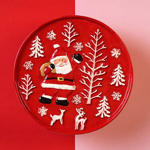 Little Surprise Box Ceramic Desert Cake Stand, Christmas theme. - Christmas Cutlery