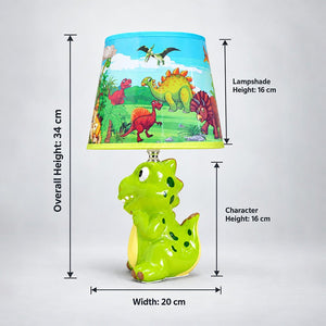 Little Surprise Box, ceramic Dino side Bed Table Lamp, Kids Room Decor - Green Room Decor
