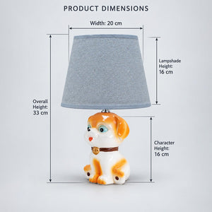 Little Surprise Box, ceramic Dog side Bed Table Lamp, Kids Room Decor - Brown Room Decor