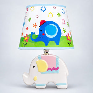 Little Surprise Box, Ceramic Elephant side Bed Table Lamp, Kids Room Decor - BLUE Room Decor