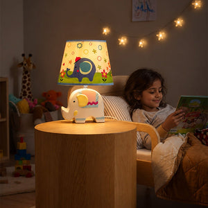 Little Surprise Box, Ceramic Elephant side Bed Table Lamp, Kids Room Decor - BLUE Room Decor