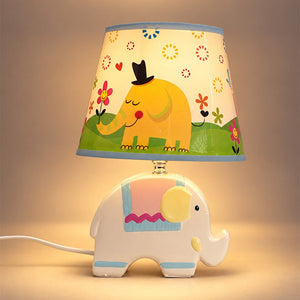 Little Surprise Box, Ceramic Elephant side Bed Table Lamp, Kids Room Decor - BLUE Room Decor