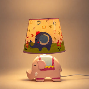 Little Surprise Box, Ceramic Elephant side Bed Table Lamp, Kids Room Decor - PINK Room Decor