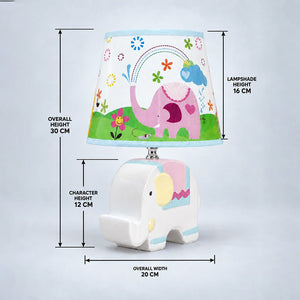 Little Surprise Box, Ceramic Elephant side Bed Table Lamp, Kids Room Decor - BLUE Room Decor