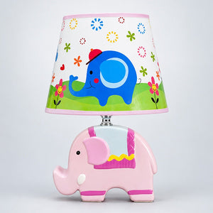 Little Surprise Box, Ceramic Elephant side Bed Table Lamp, Kids Room Decor - PINK Room Decor