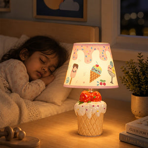 Little Surprise Box, ceramic Ice Cream Table side Bed Table Lamp, Kids Room Decor - White Room Decor